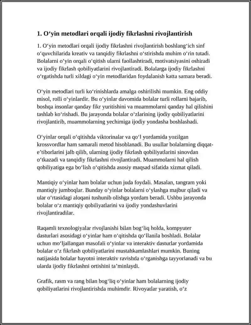 Oʻyin metodlari orqali ijodiy fikrlashni rivojlantirish 4