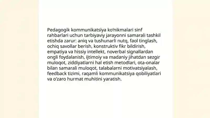 Tarbiyaviy ishlarni amalga oshirishda sinf rahbarining pedagogik mahorati 4