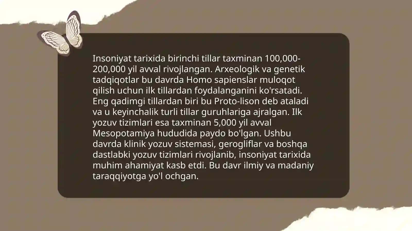 Tilning paydo bòlishi,tillarning taraqqiyoti,tillarning tasnifi Sa'dullayeva Zuhra 4