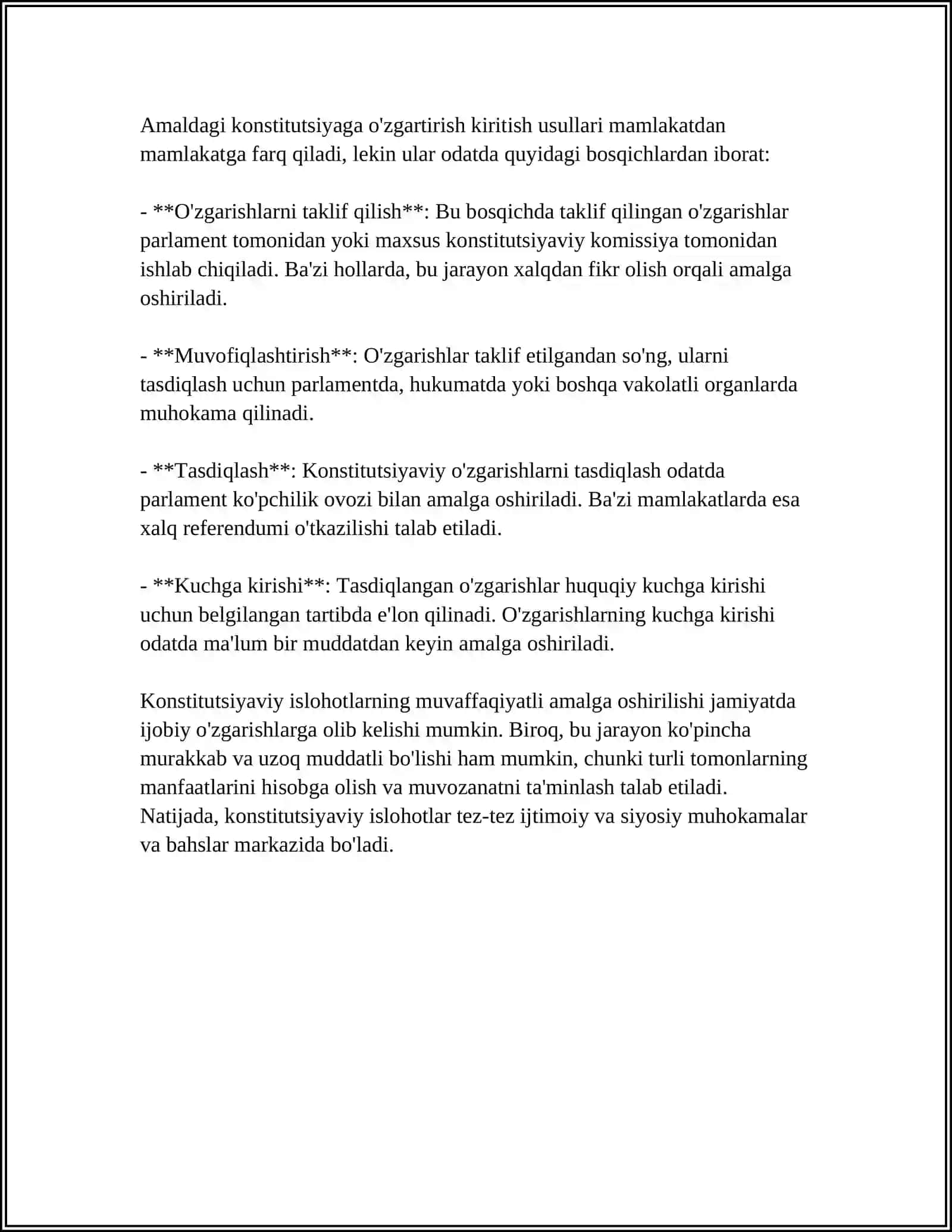 OʻZBEKISTONDA PARLAMENT AMALGA OSHIRILGAN ISLOHOTLAR 4