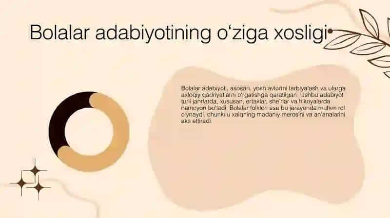 Bolalar adabiyoti va bolalar folklorining mumtoz adabiyot namunalari bilan bogʻliqligi 4