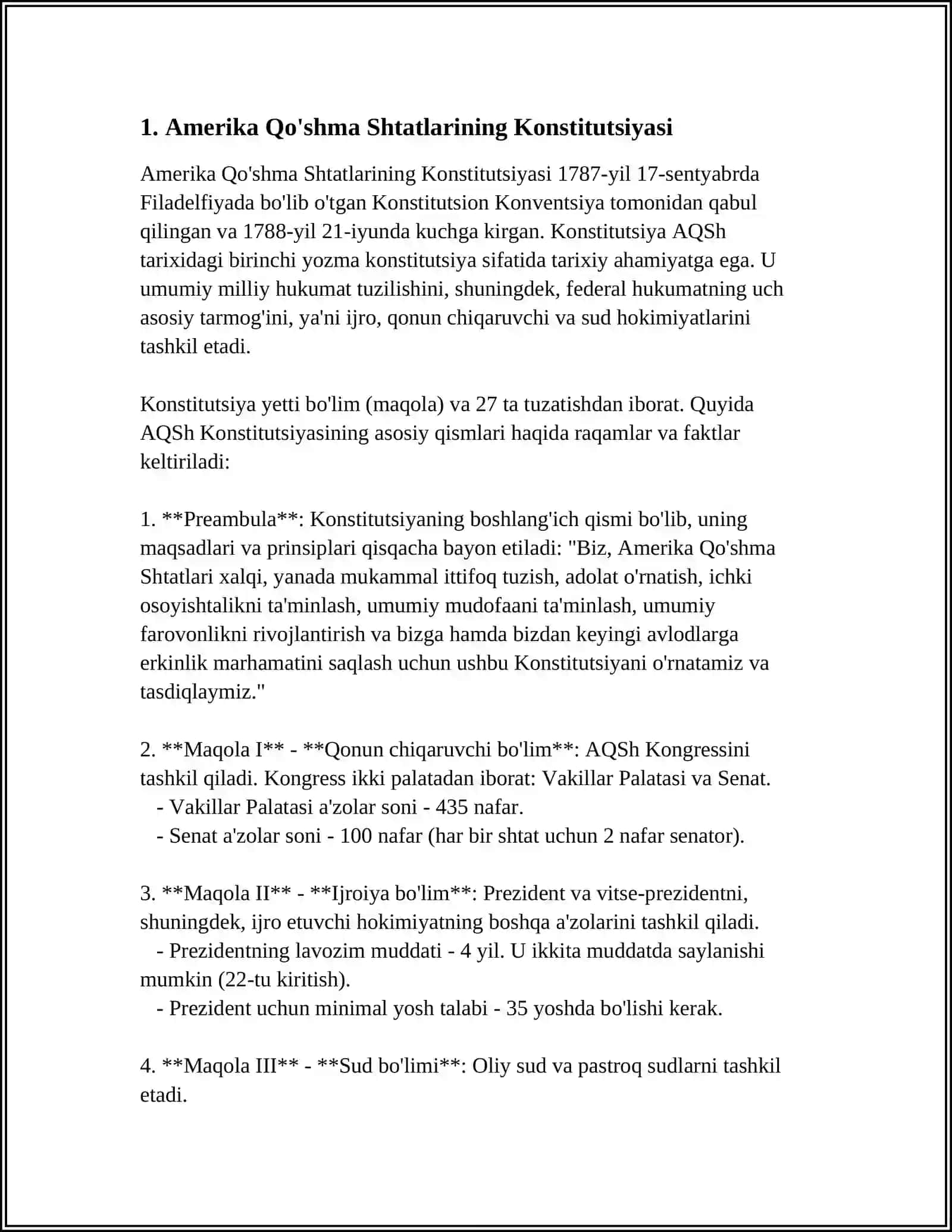 AMERIKA QOʻSHMA SHTATLARI KONSTITUTSIYASI GEOGRAFIK JOYLASHUVI BAYROGʻI MADHIYASI GERBI PUL BIRLIGI 4