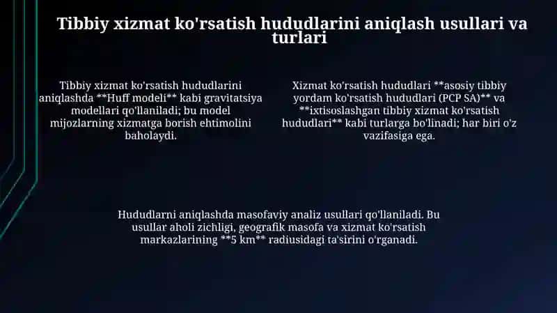 Axoliga tibbiy xizmat ko'rsatish sohalari geografiyasi 4