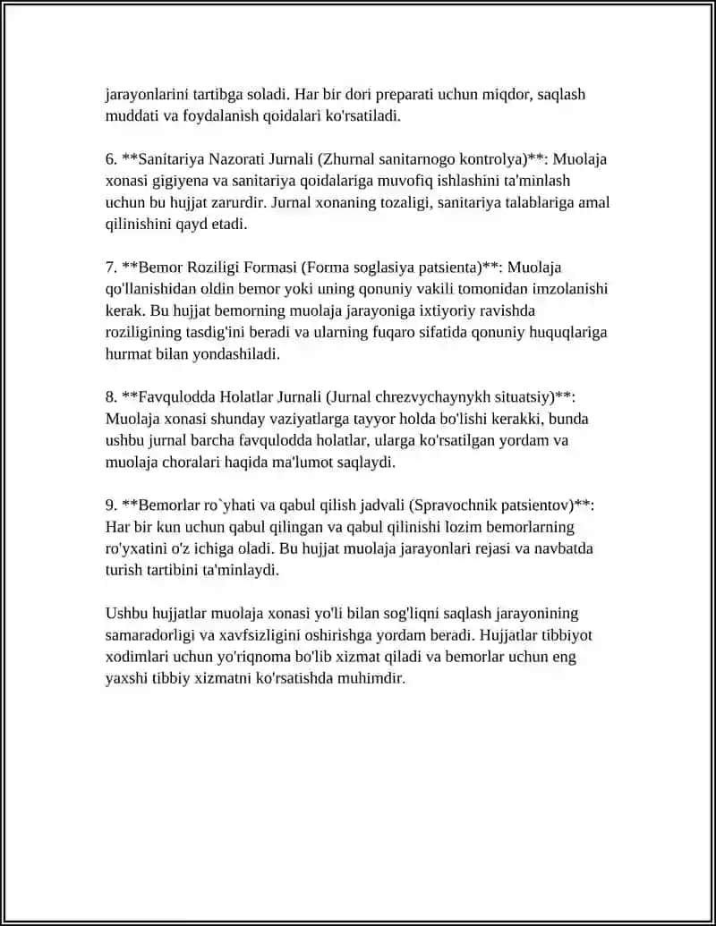 MUOLAJA XONASI XUJJATLARI BILAN ISHLASH 4