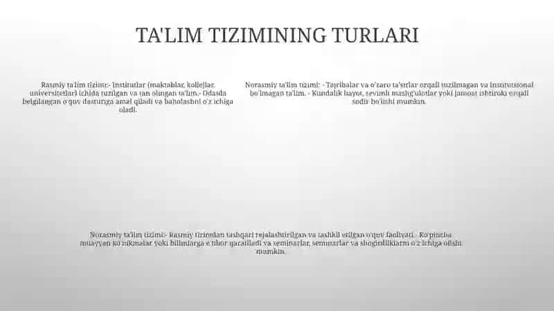 Kirish Ta'lim tizimi 4