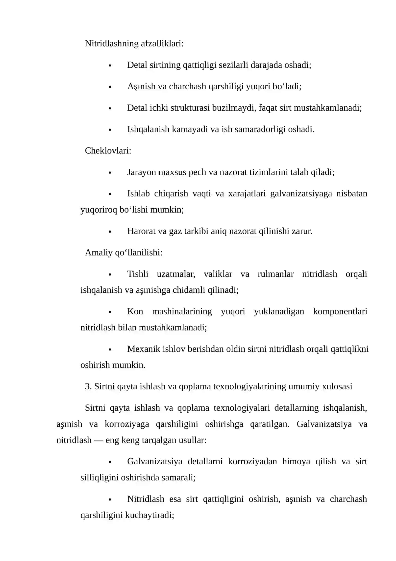 Sirtni qayta ishlash va qoplama usullari (galvanizatsiya, nitridlash) 4