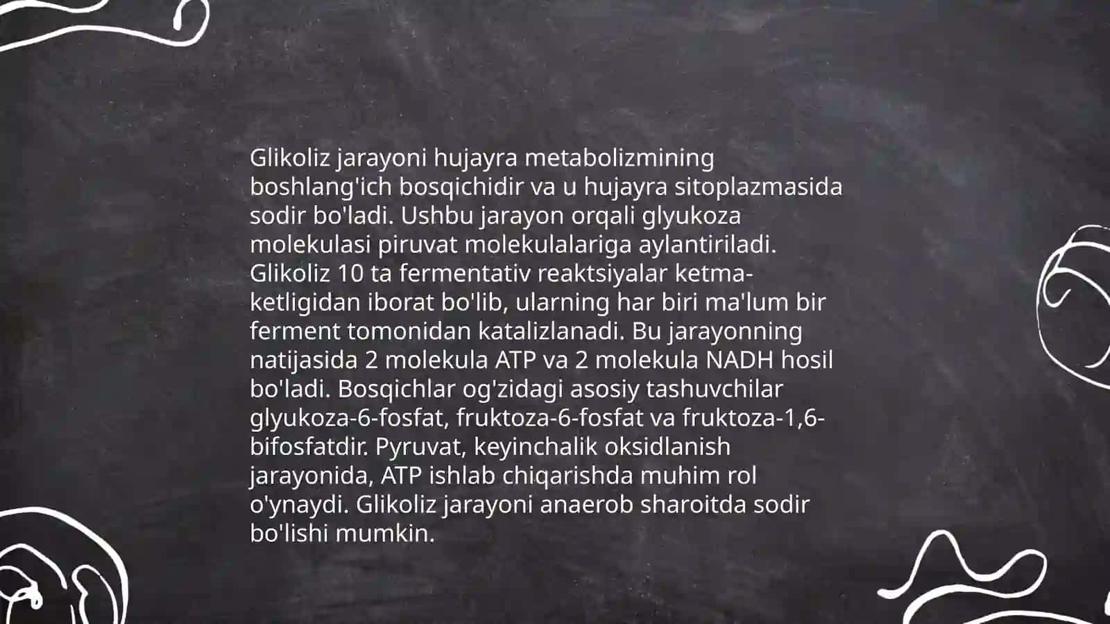 Metabolizm jarayonida energiya hosil boʻlishi va sarflanishi 4