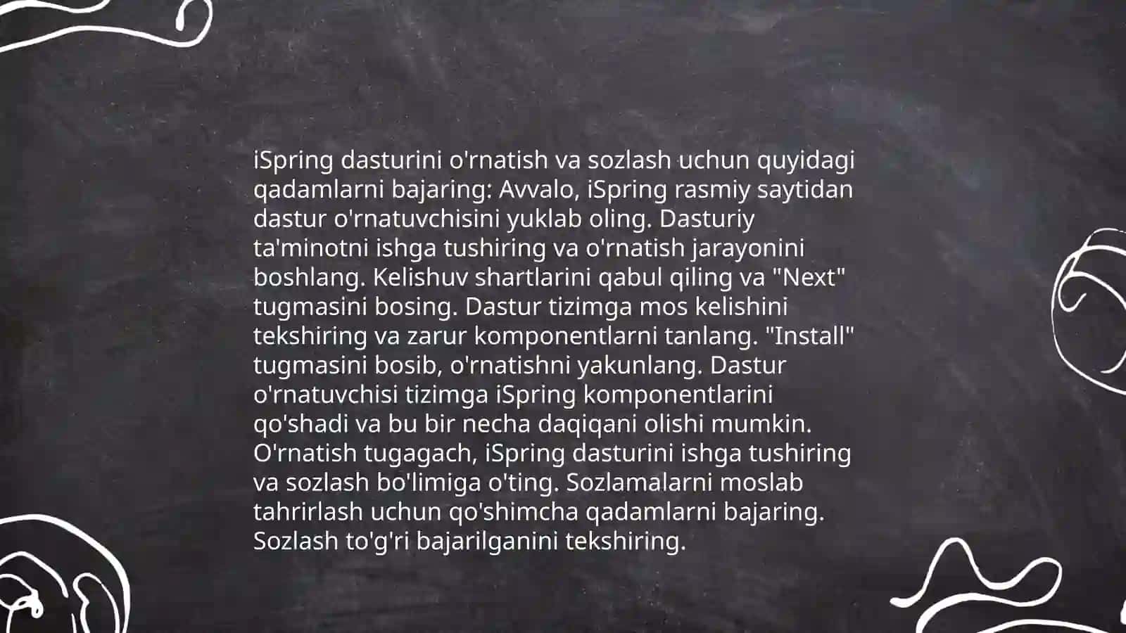 Aralıqtan oqıtıw. iSpring dasturi 4