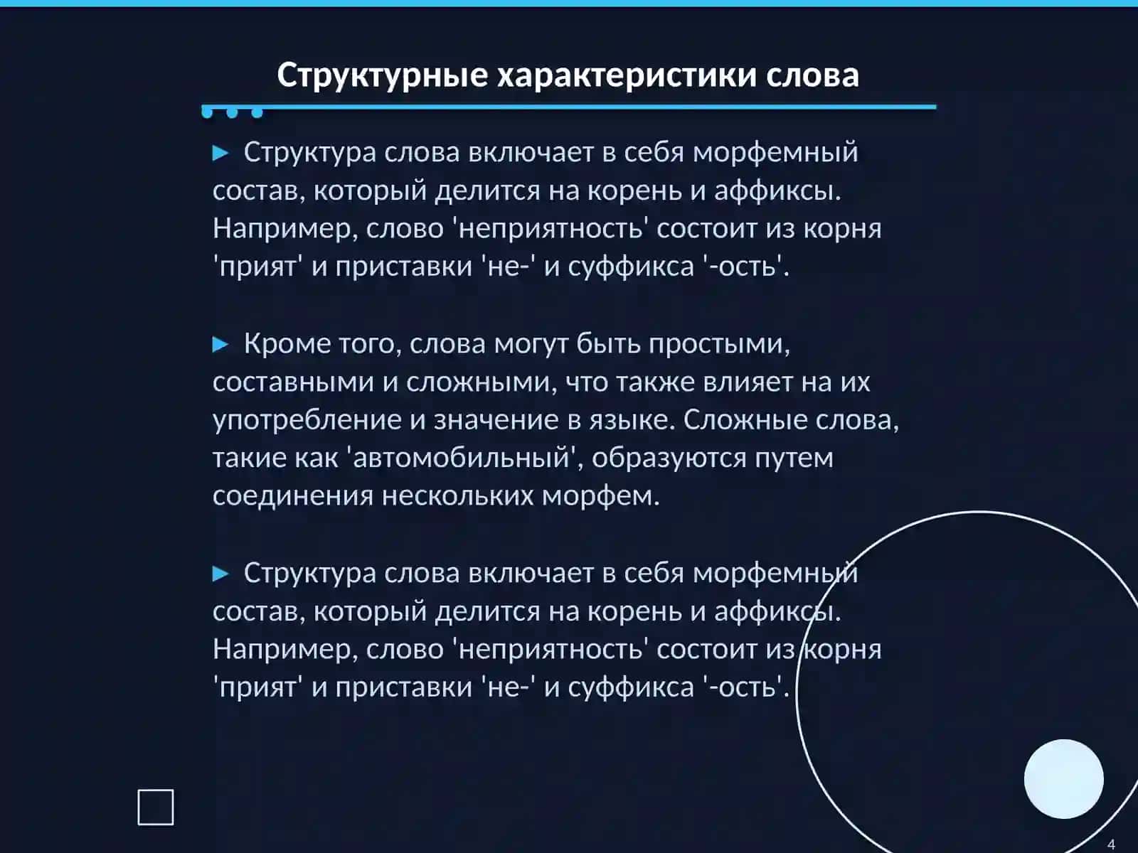 Аспекты характеристики слова в лингвистическом словаре 4