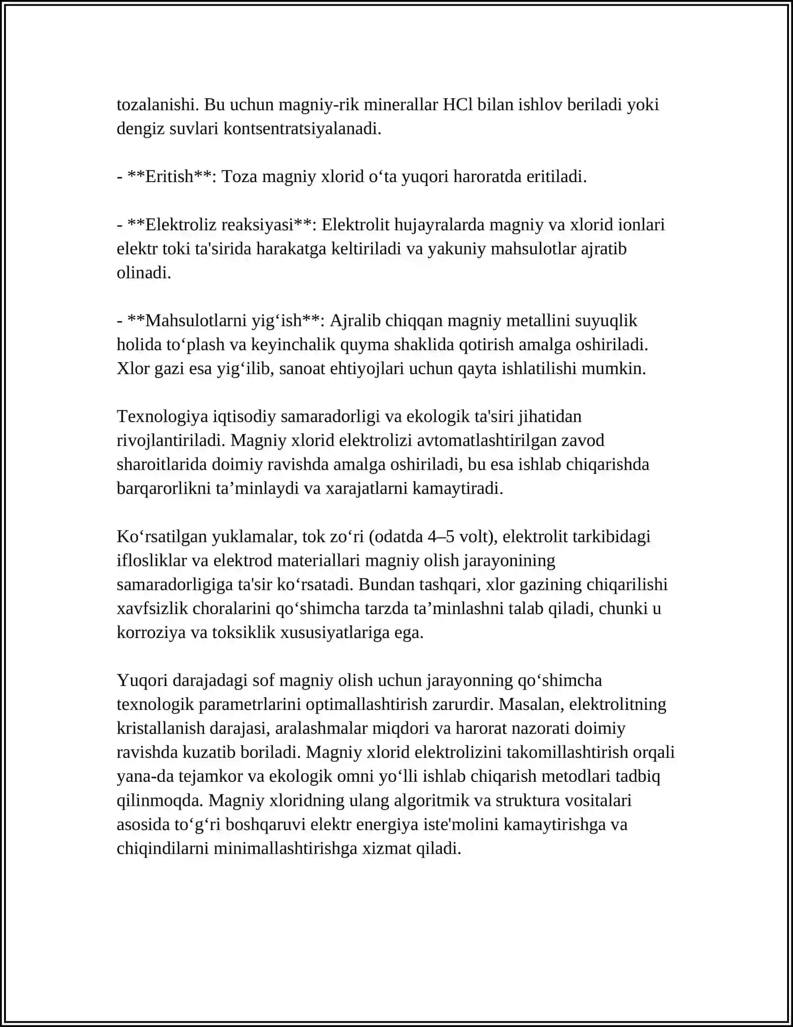 MAGNIY XLORID ELEKTROLIZINING NAZARIY ASOSLARI 4