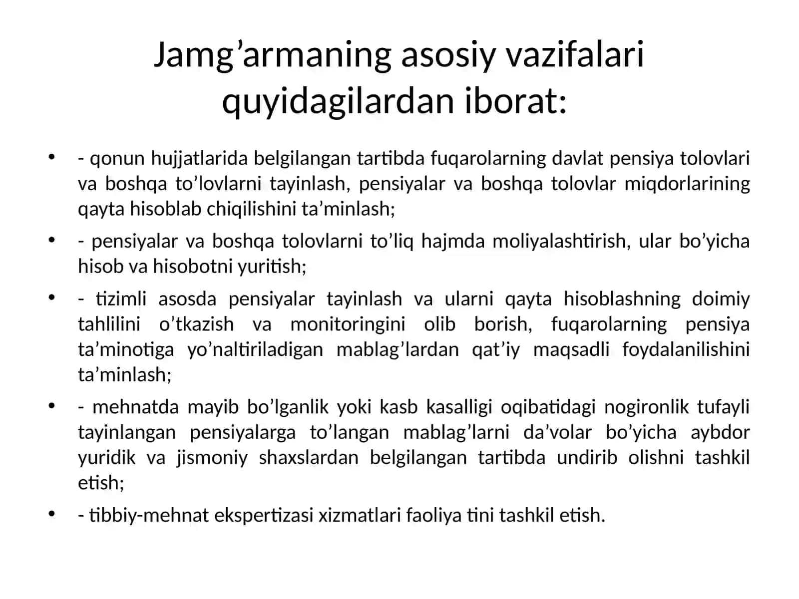 PENSIYALARNI TAYINLASH,TO'LASH VA QAYTAHISOBLASH 4