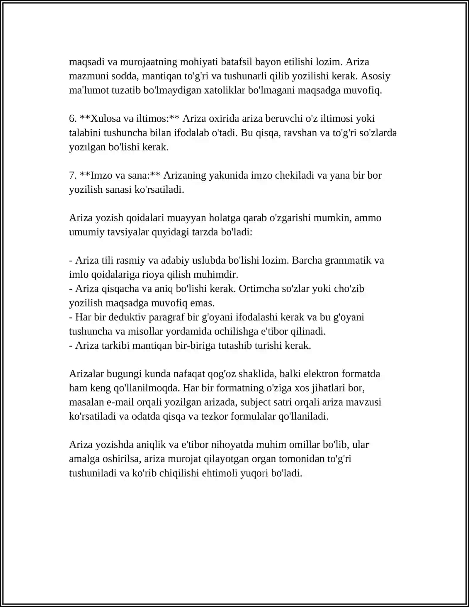 ARIZA YOZISH TEXNOLOGIYALARI BILAN TANISHISH 4