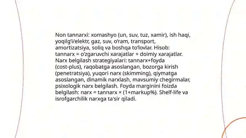 Non mahsulotlarining tovar qiymati va saqlash muddatini nazorat qilish 4