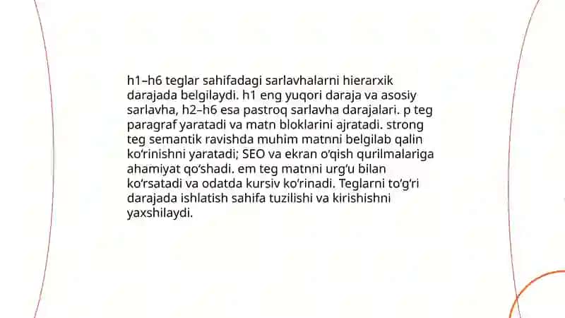 HTML tilida web sahifa yaratish 4