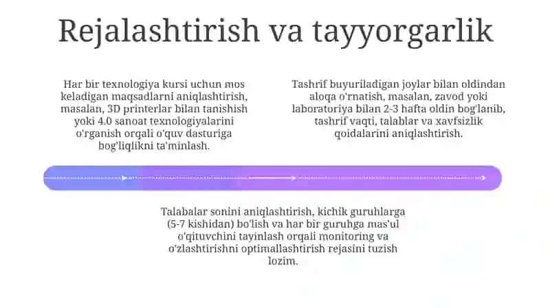 Texnologiya darslarida ekskursiyalarni tashkil 4