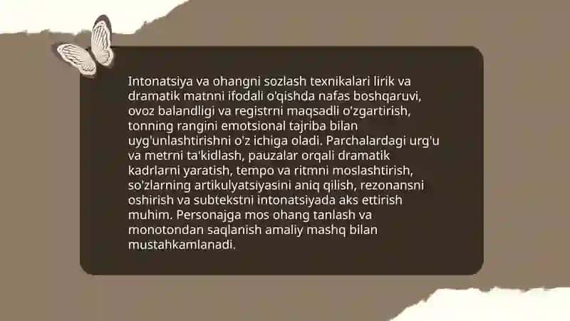 Lirik va dramatik turdagi asarlarni ifodali o'qish 4