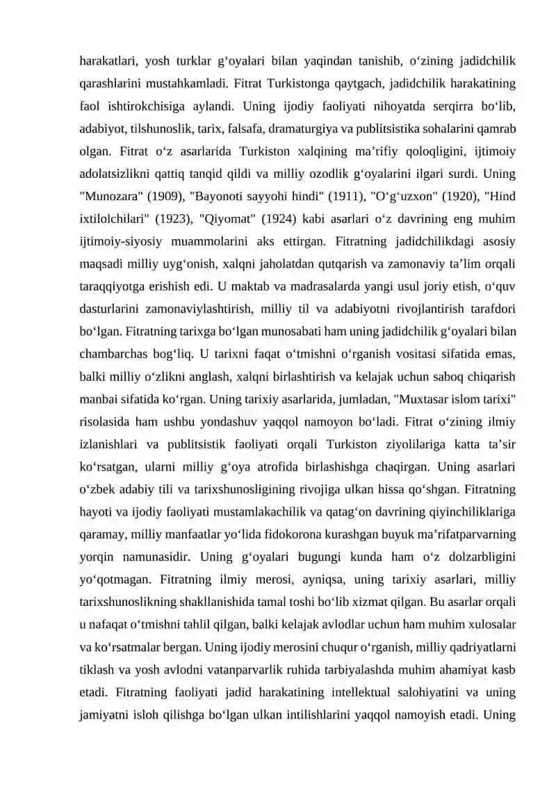 "Abdurauf Fitratning 'Muxtasar islom tarixi' risolasi boʻyicha maʼlumot" 4