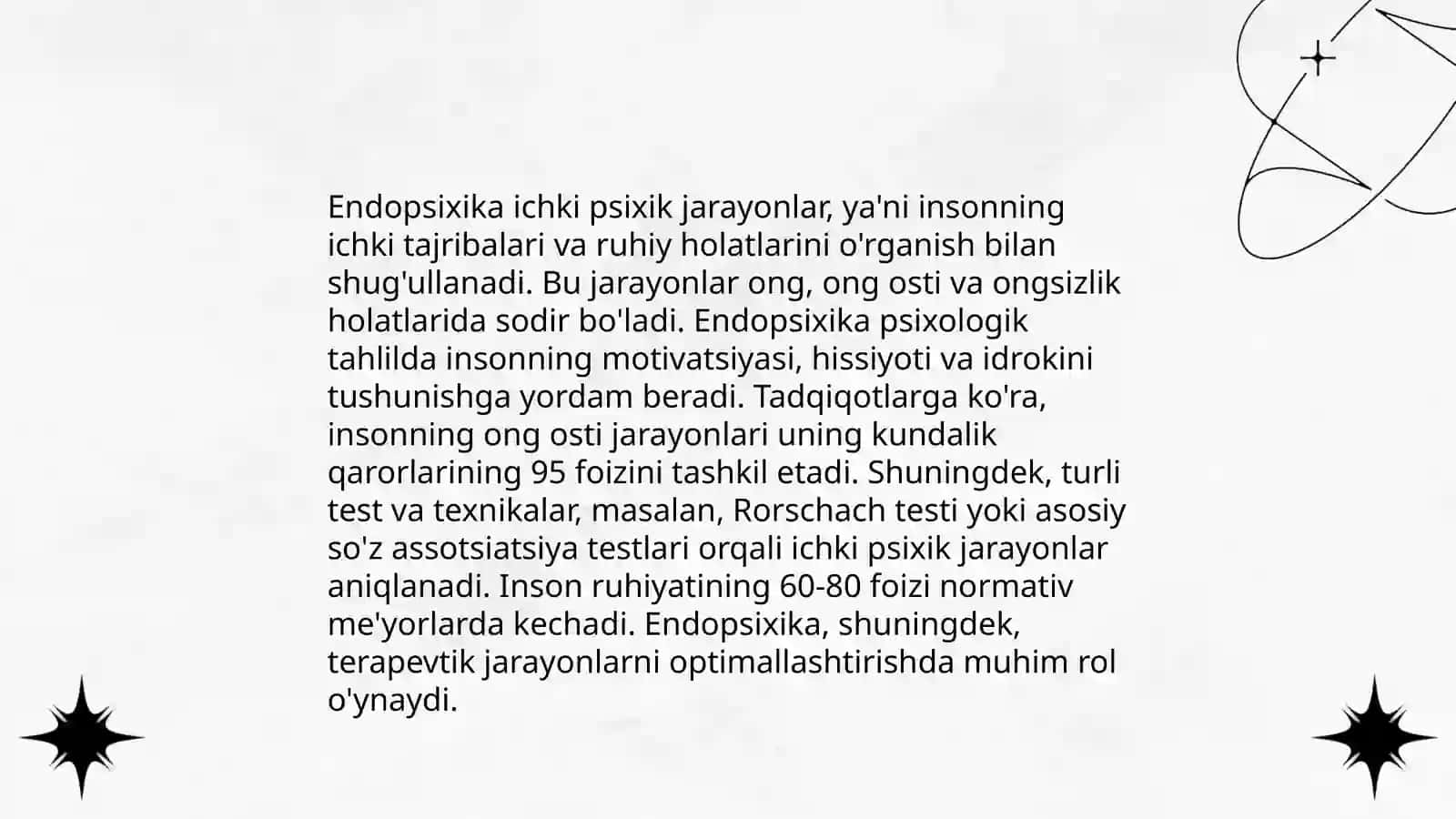 Shaxs nazariyalari. Endopsixika, egzopsixika. Diqqatning xususiyatlari 4
