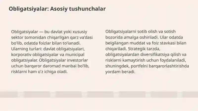 Aktsiyalar va obligatsiyalarning asosiy tushunchalari va farqlari 4