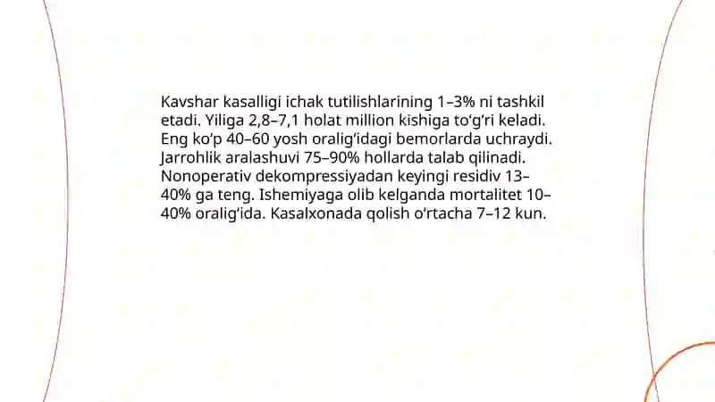 Kavshar kasalligi birlamchi ichak tutilishi 4