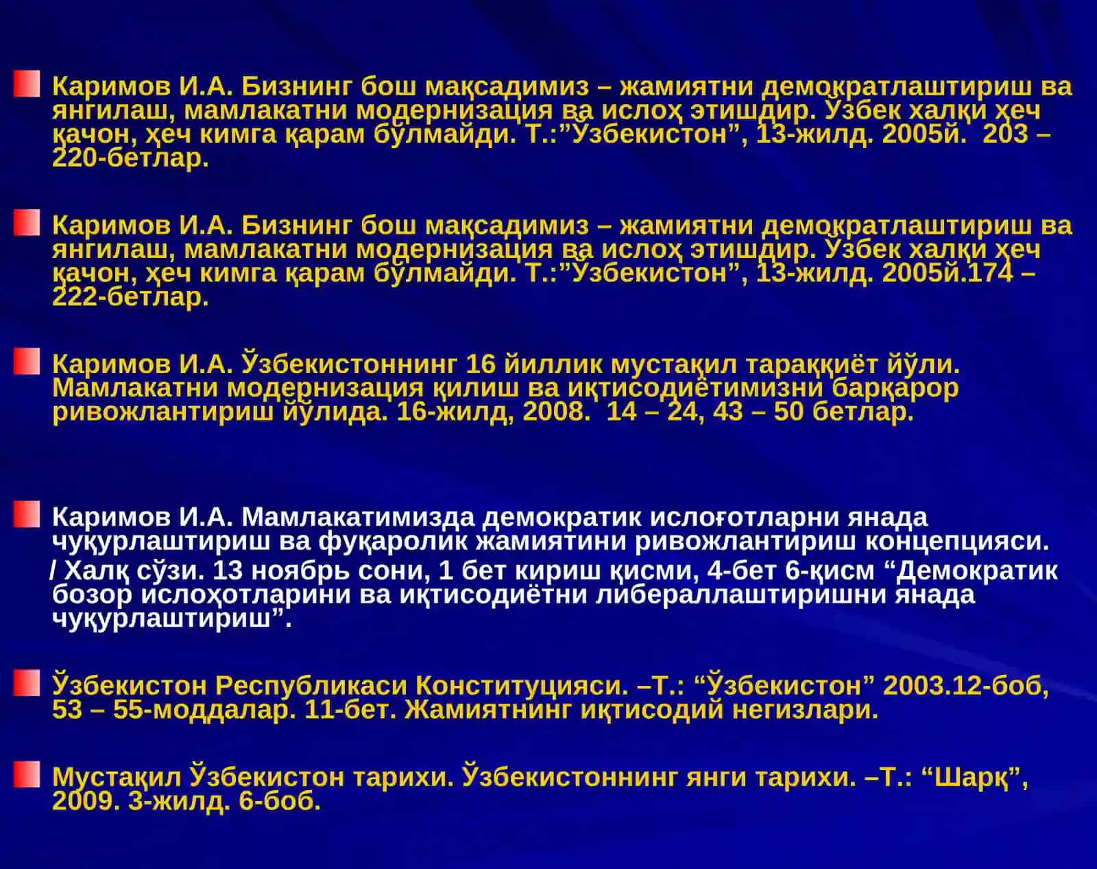 Республикада амалга оширилаётган иқтисодий соҳадаги ислоҳотлар. Бозор муносабатларининг шаклланиши 4