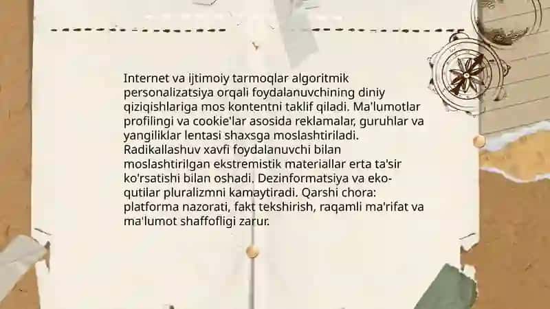 Shaxsga yoʻnaltirilgan axborot: psixologik, diniy va madaniy taxdidlar 4