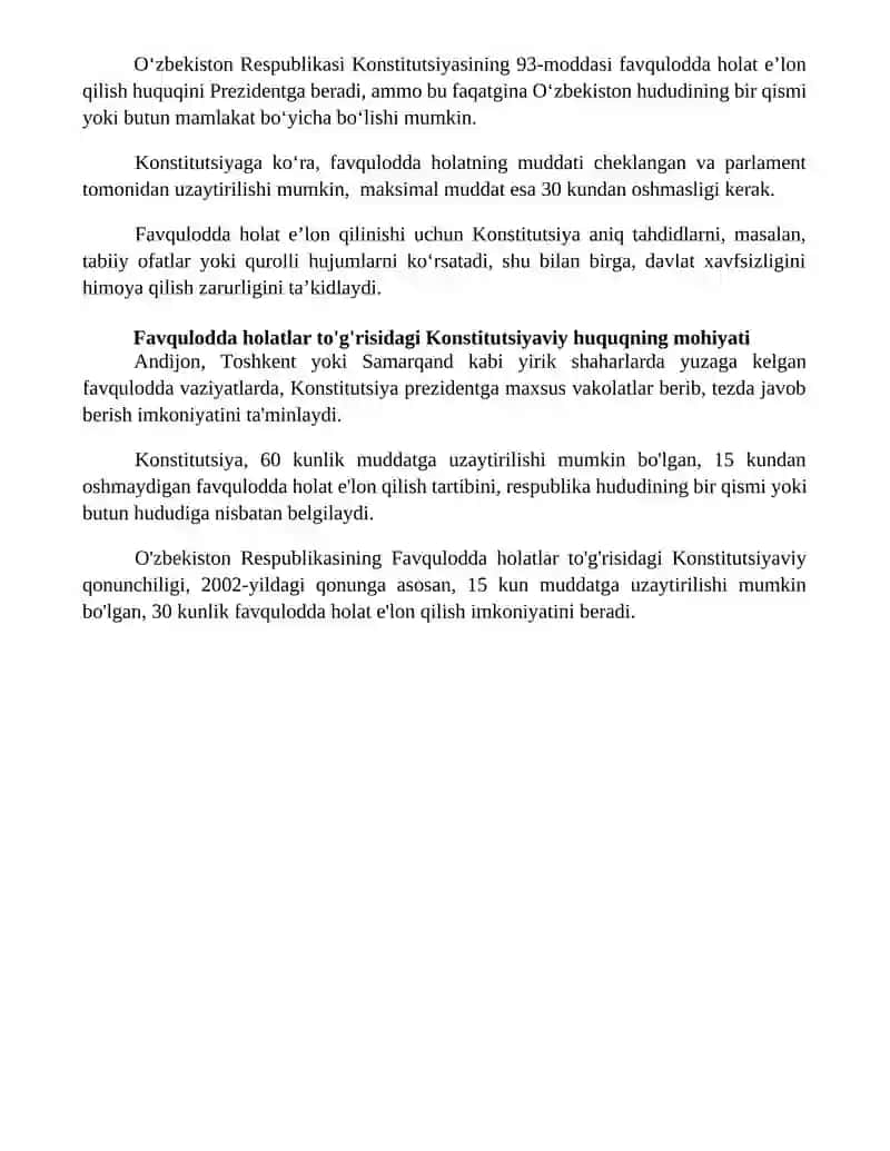 Favqulodda holat to'g'risidagi konstitutsiyaviy huquq 4