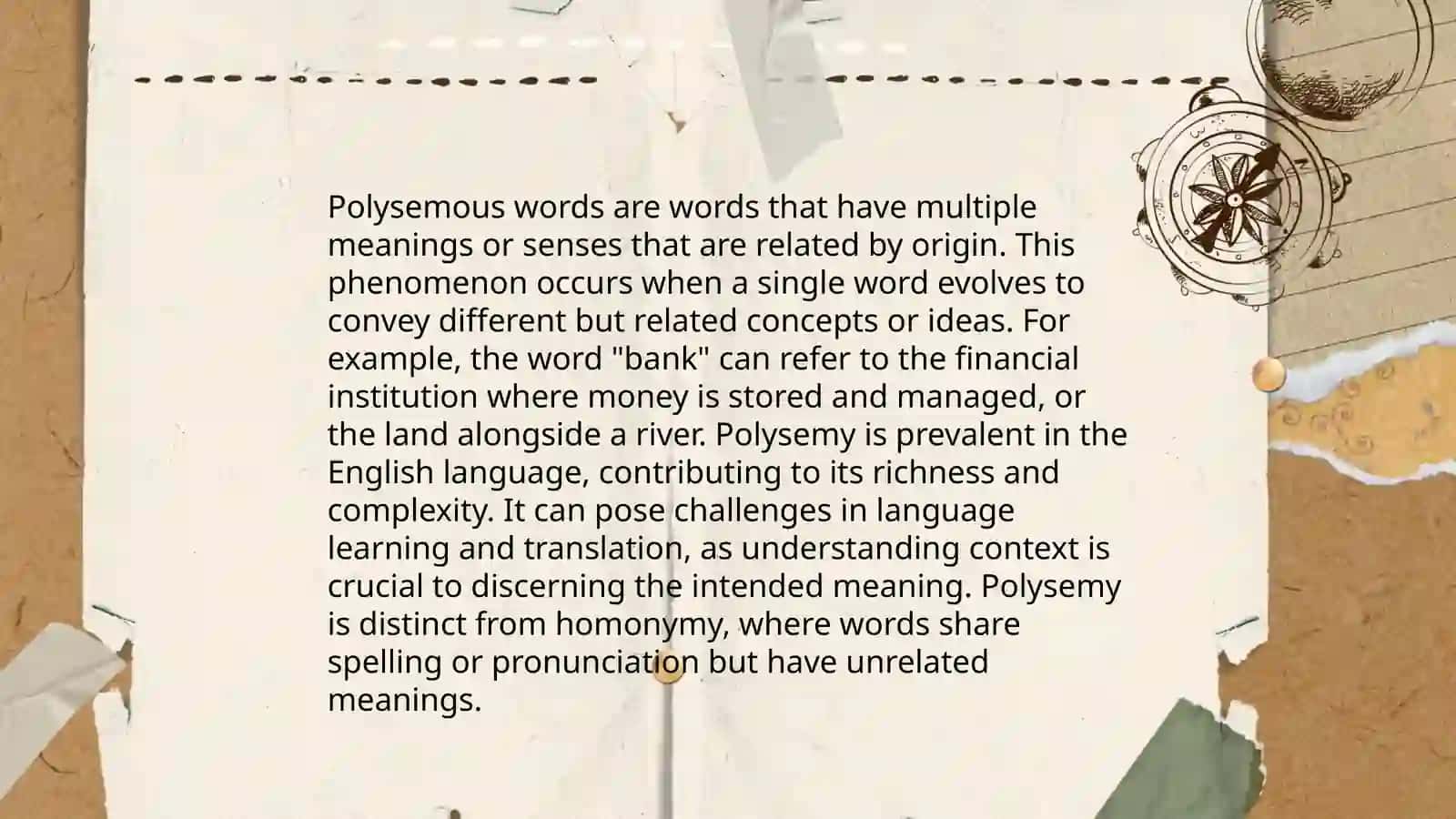 Differentiate between cognate words and polysemous words 4