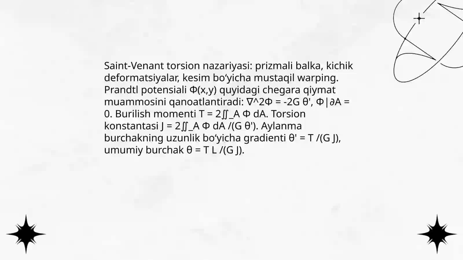 Balka kesimining aylanish burchagi 4