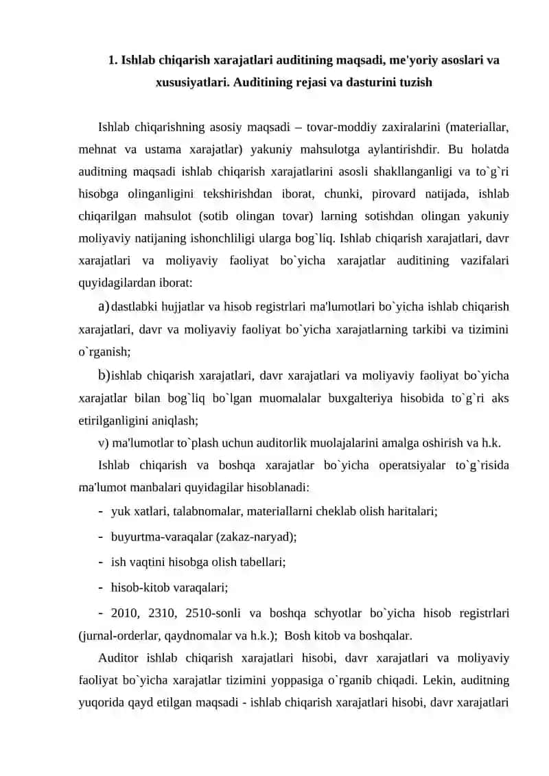 Mahsulot va xizmat hayot davriga asoslangan tannarx hisoblash usuli 4