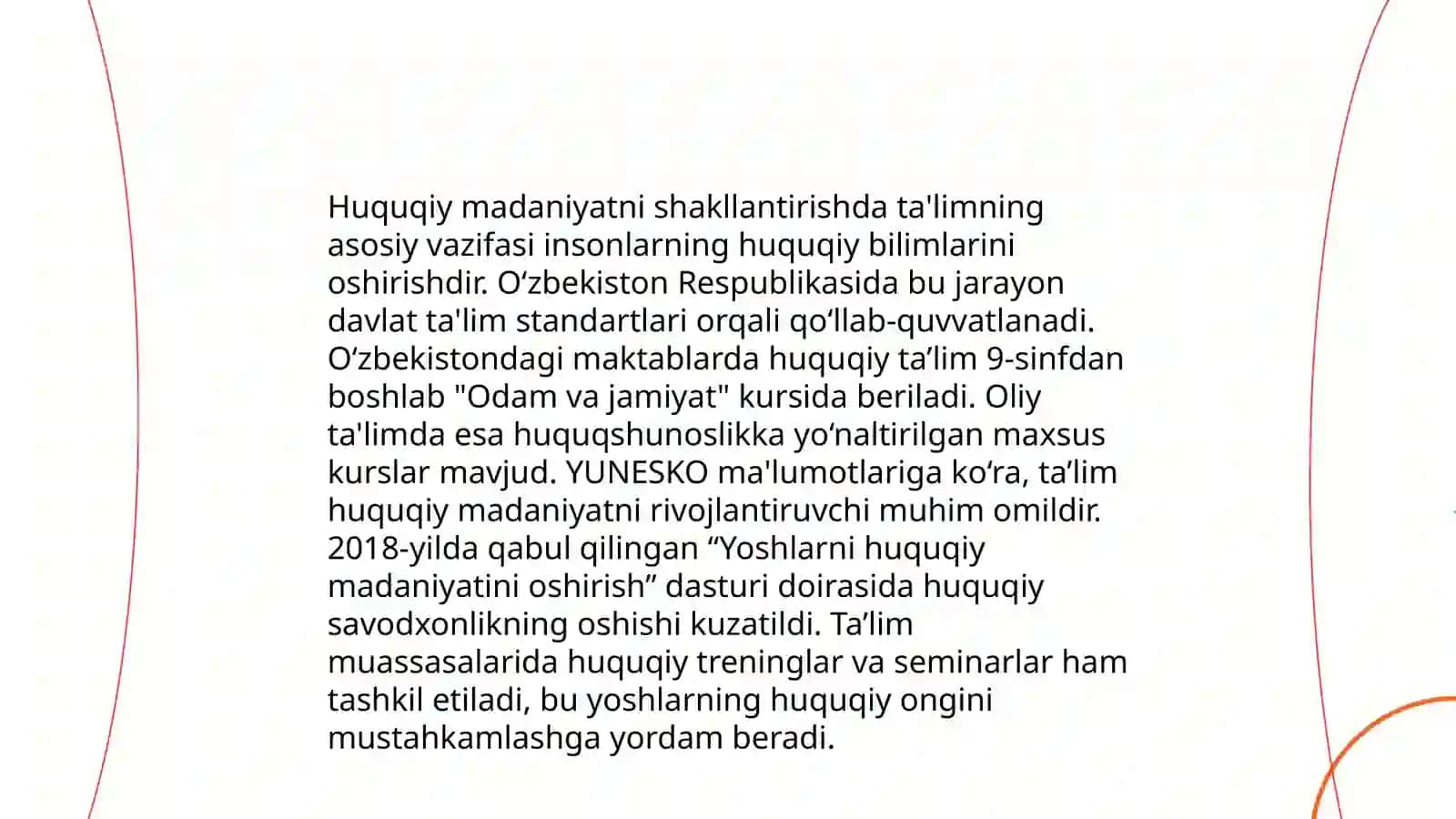 Huquqiy Madaniyat va Huquqiy Tarbiyaning O‘rni 4