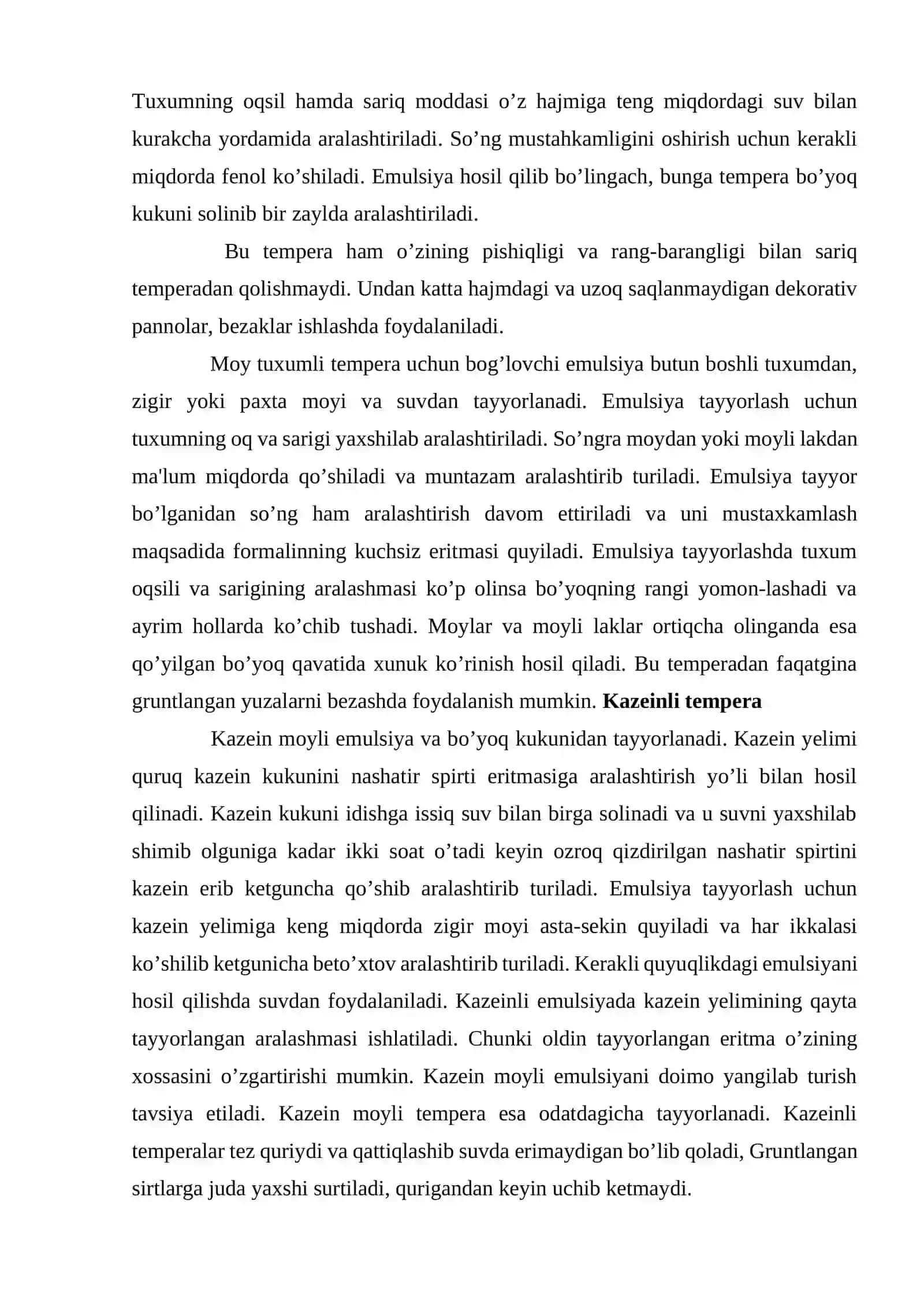 Tempera bo’yoqlari va ular bilan ishlash 4