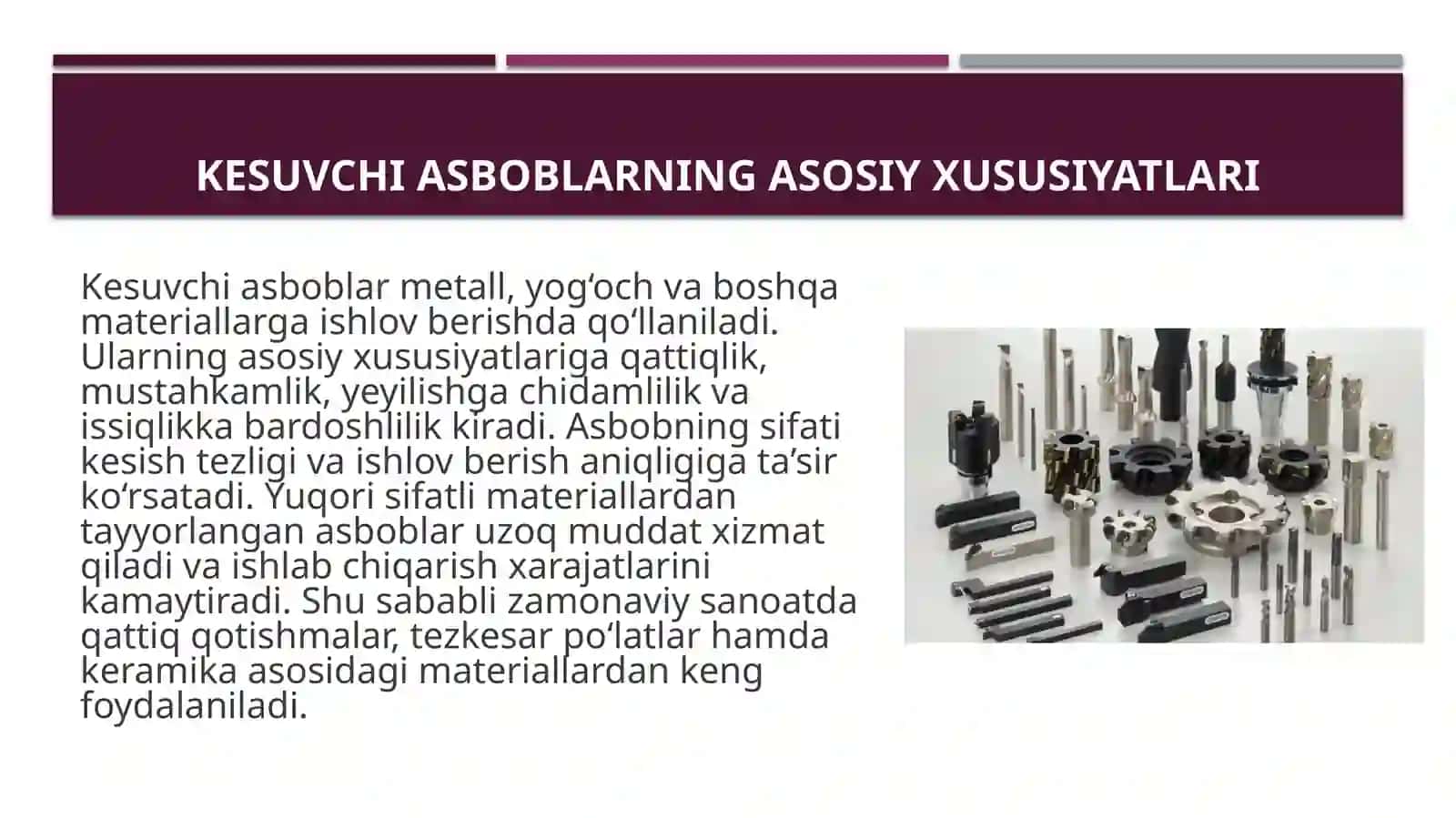 Asboblarni kesish xususiyatlarini oshirish usullari va ularning texnologiyasi 4