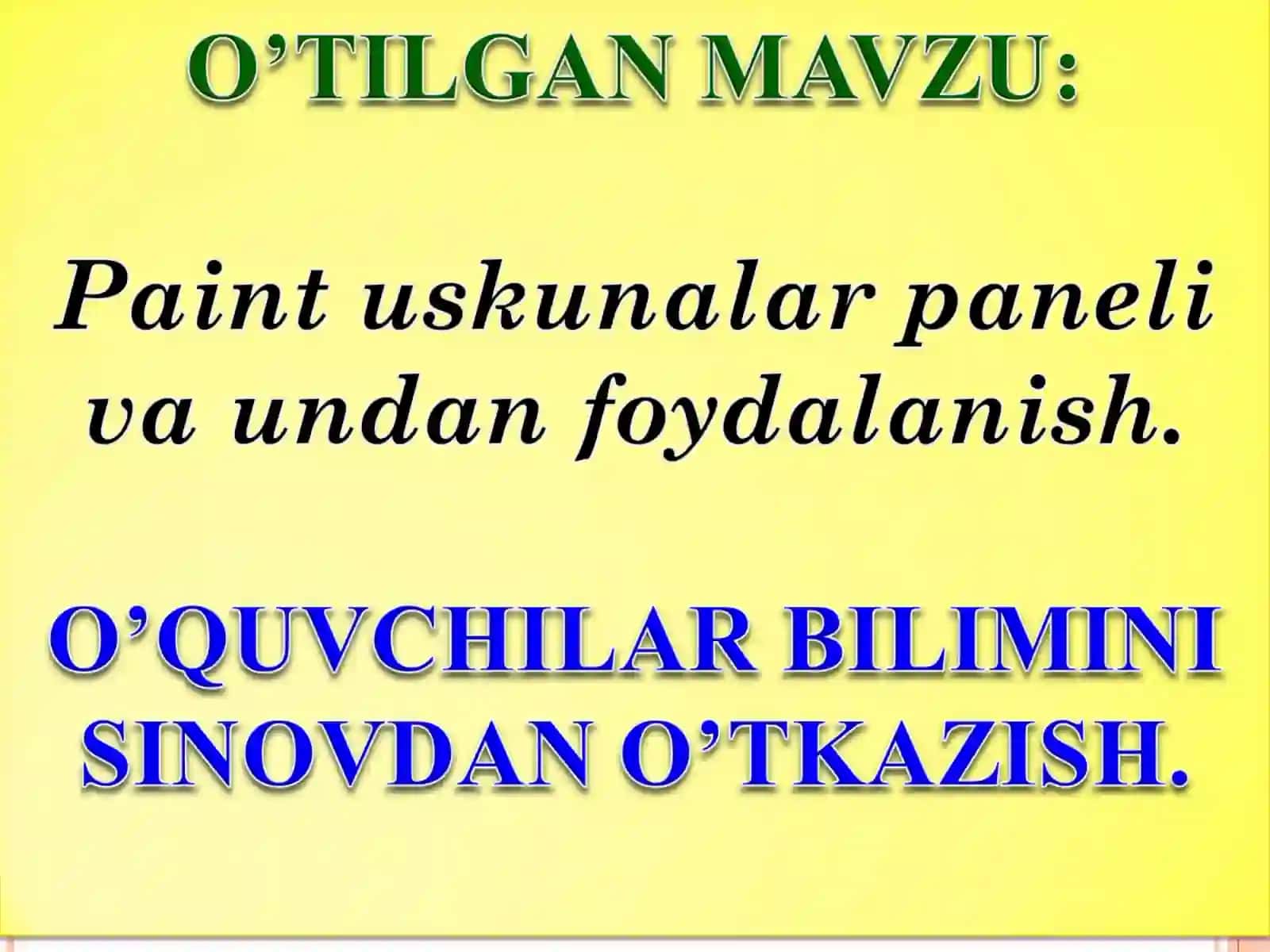 5-sinf Informatika fanidan Paintda amallar bajarish ochiq dars ishlanmasi 4