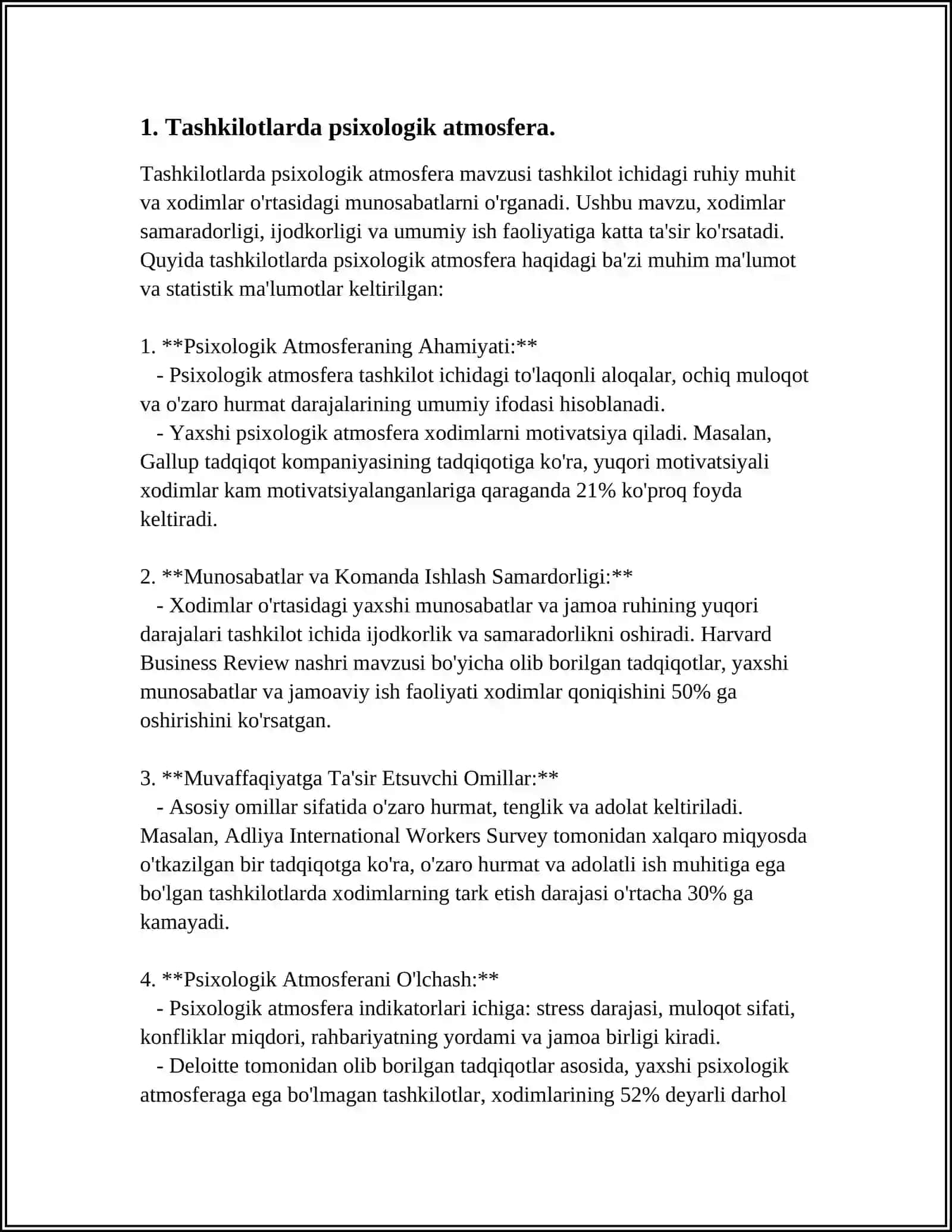 BIZNES TASHKILOTLARIDA TASHKILIY MADANIYATNING PSIXOLOGIK TARKIBIY QISMLARI 4