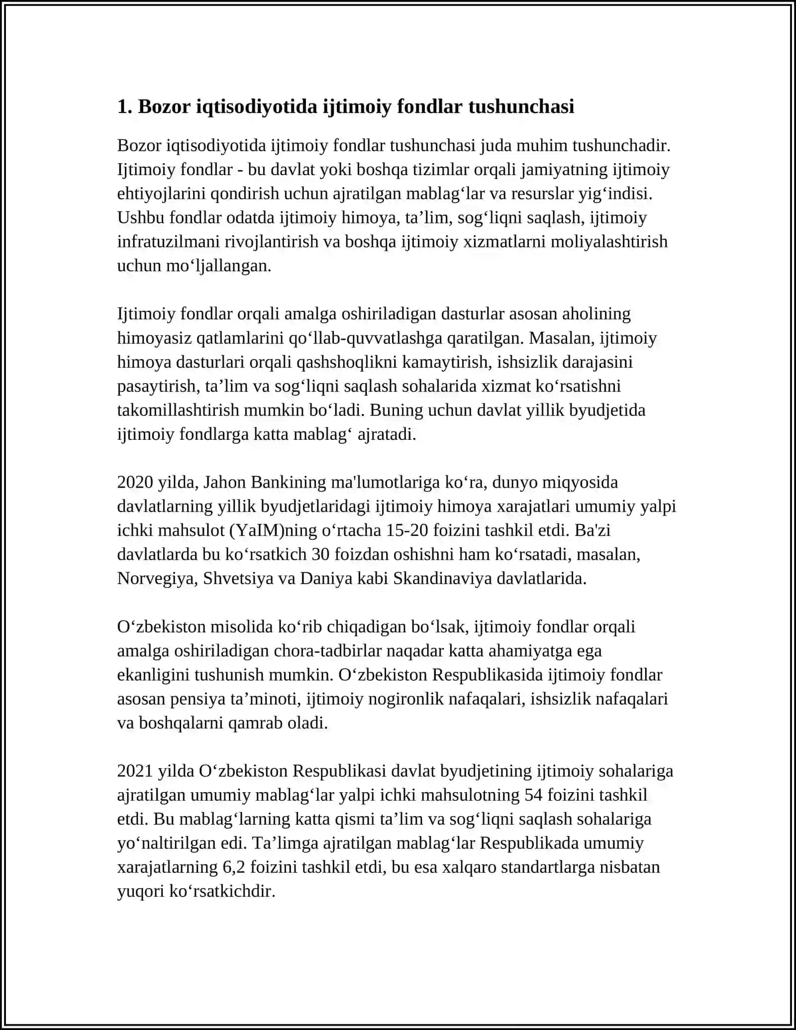 Bozor iqtisodiyotida ijtimoiy fondlar 4