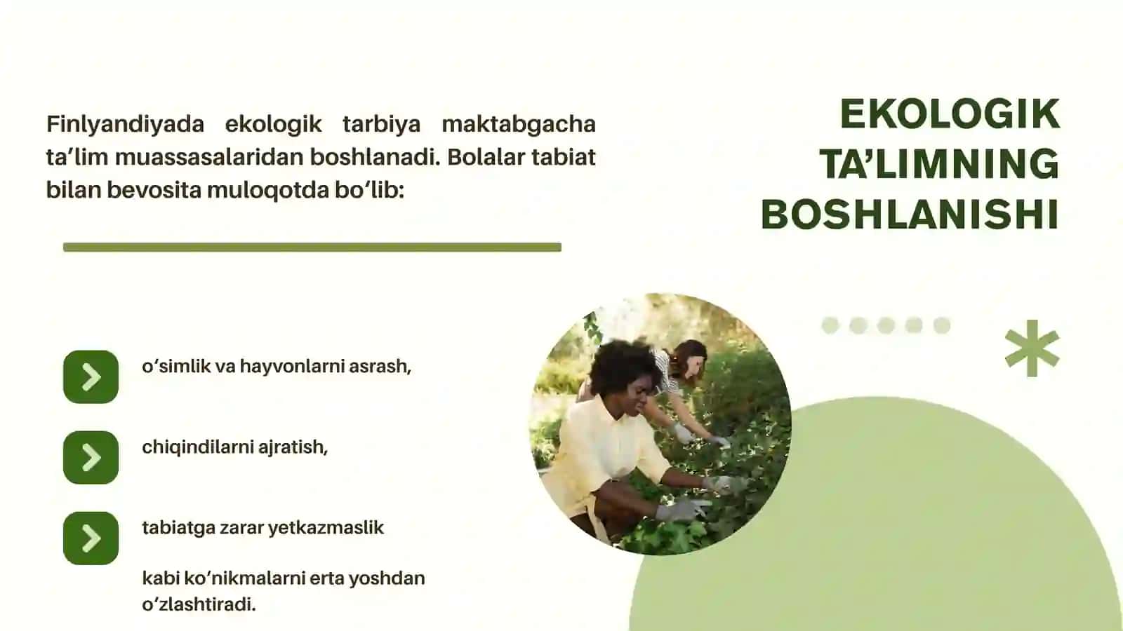 FINLYANDIYA EKOLOGIK TA’LIM VA TARBIYA TIZIMI 4