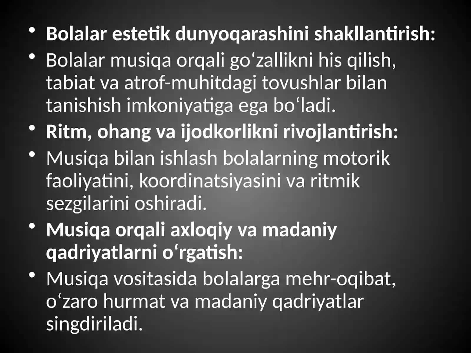 Bolalar musiqiy ta'limi metodikasi 4
