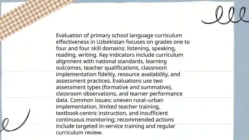 Evaluating language teaching aims and curriculum in teaching system levels of Uzbekistan 4