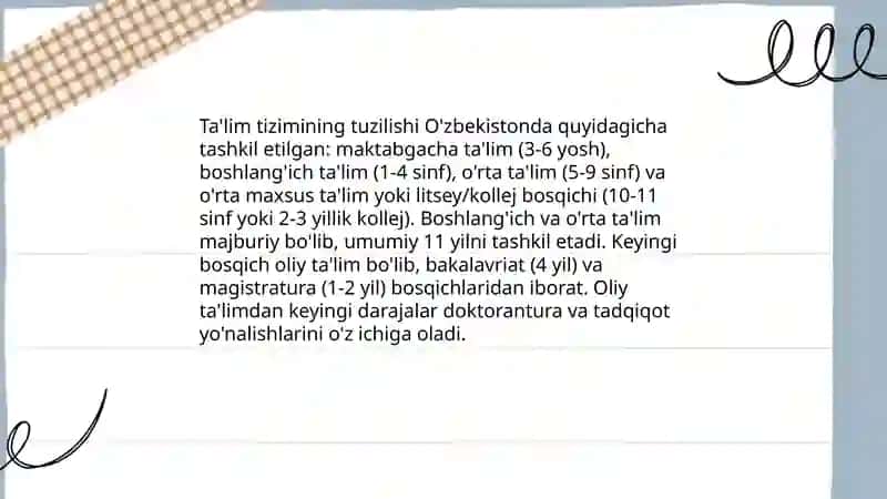 O'zbekiston Respublikasining "Ta'lim to'g'risida"gi Qonuni 4