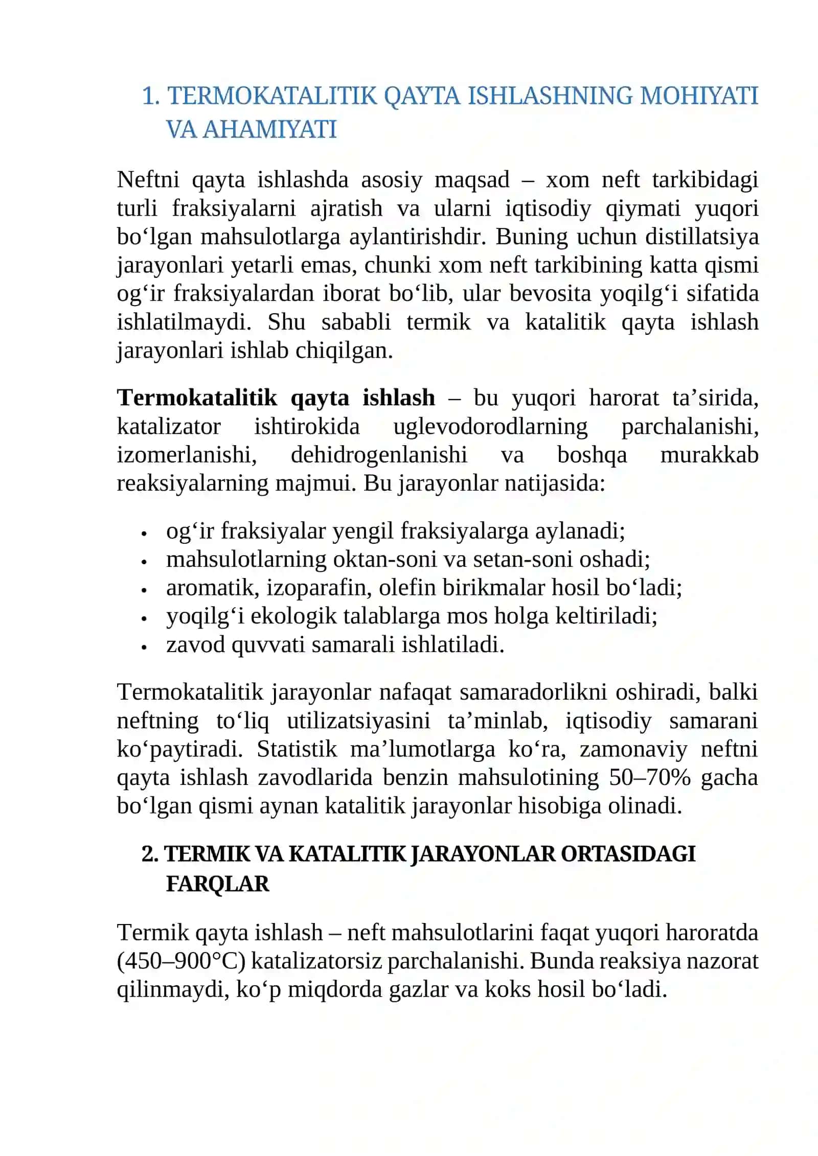TERMOKATALITIK QAYTA ISHLASH JARAYONLARI 4