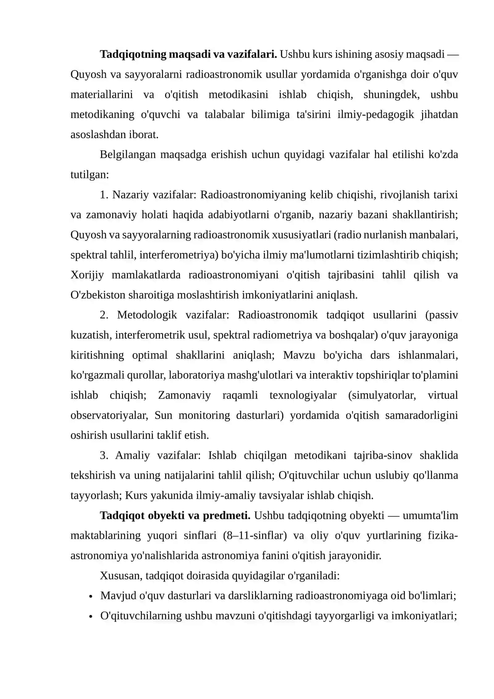 Oy va sayyoralar radioastronomik tadqiqotlarini o‘qitish metodikasi 4