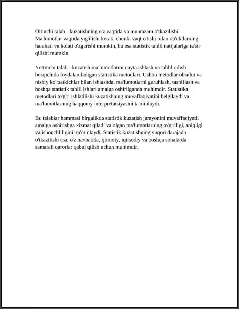 STATISTIK KUZATISH TUSHUNCHASI UCHUN ASOSIY TALABLAR 4