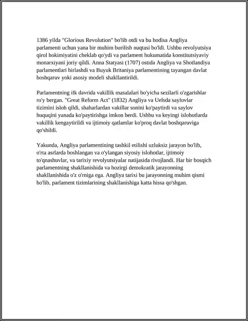 ANGLIYADA PARLAMENTNING TASHKIL TOPISHI 4