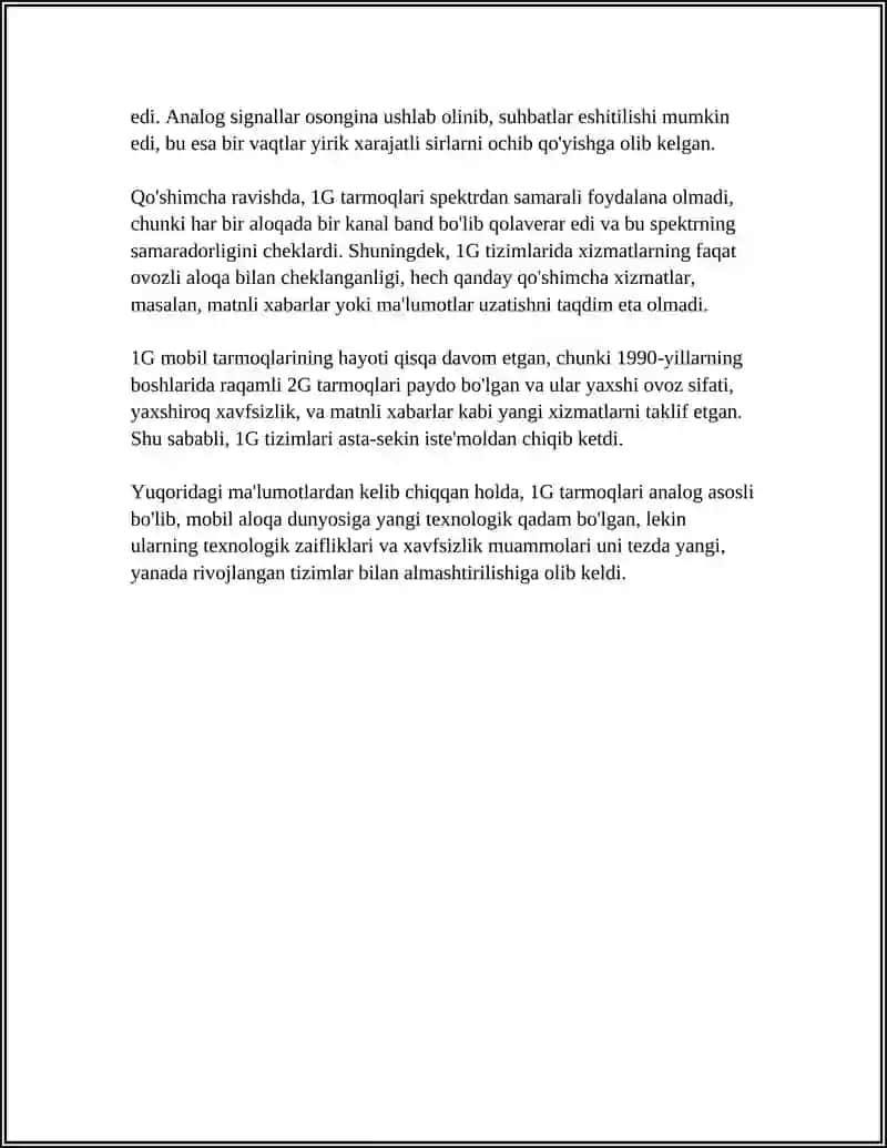 SIMSIZ ALOQA TARMOQLARINING RIVOJLANISH BOSQICHLARI(1G DAN 6G GACHA) 4
