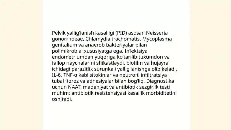 Mikrobiologiyada ayollarda infeksiyalarning tuxumdonga ta’siri 4
