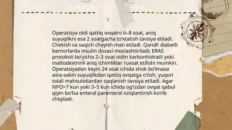 Xirurgik bemorlarni ovqatlantirish 4