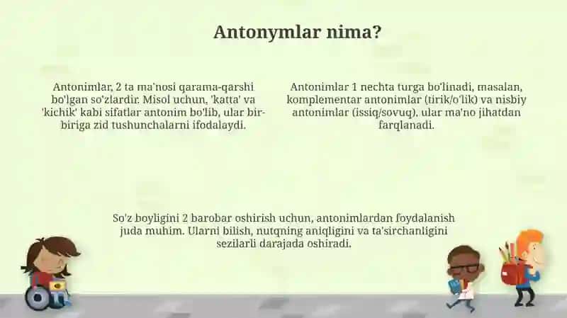 Antonimlar yozish 4