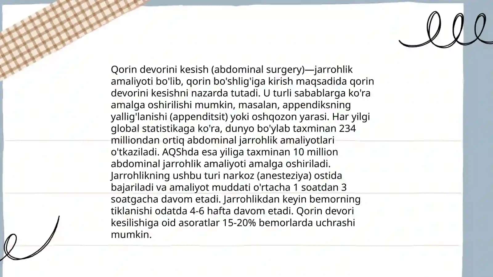 Xirurgik asboblar. Laparotomiya 4