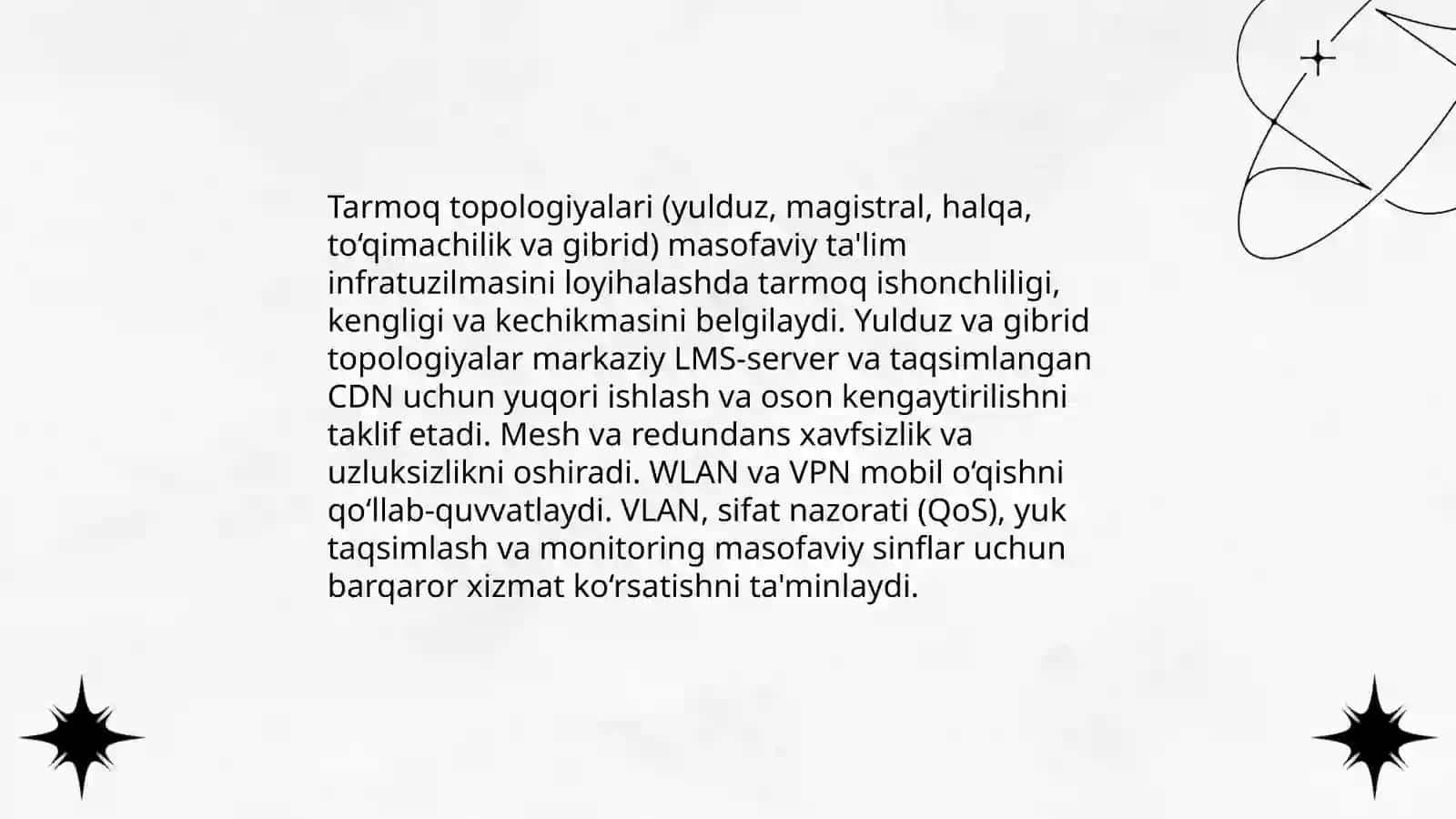 Kompyuter tarmoqlari asoslari masofaviy ta'lim tizimini tashkil qilish 4